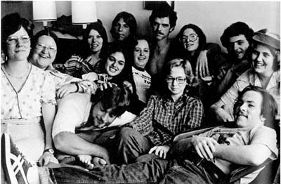 Gary Webb (center, background) along with the rest of the editorial staff of The Northerner in 1974. Photo provided by: Jo Ann Fink.
