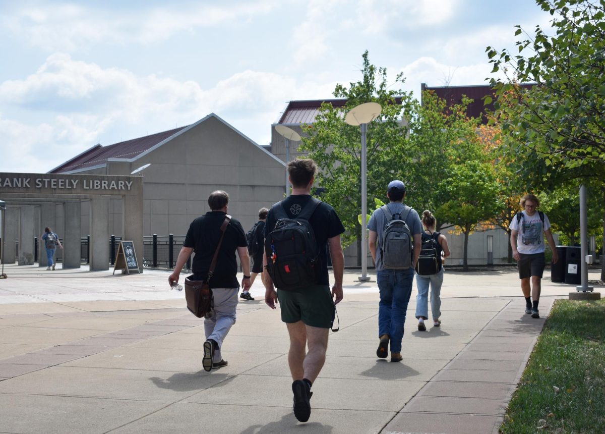 Students walking across campus during the first week of the 2024-25 school year.