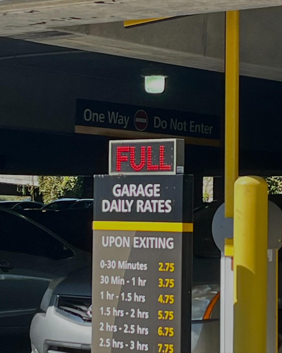 Kenton Garage marked “FULL” during the second week of classes. 