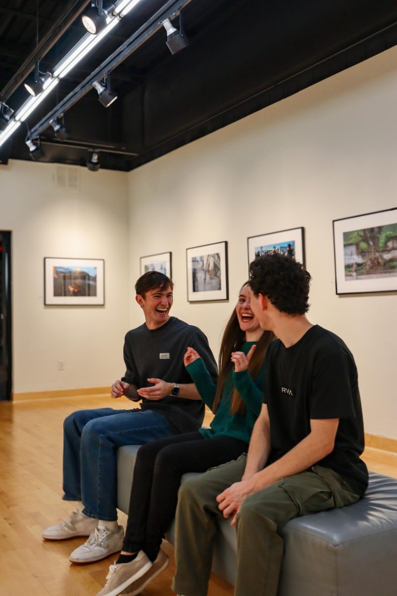 From left to right James Lindeman, Marlo D’Ascenzo and Cody Combs laughing together. 