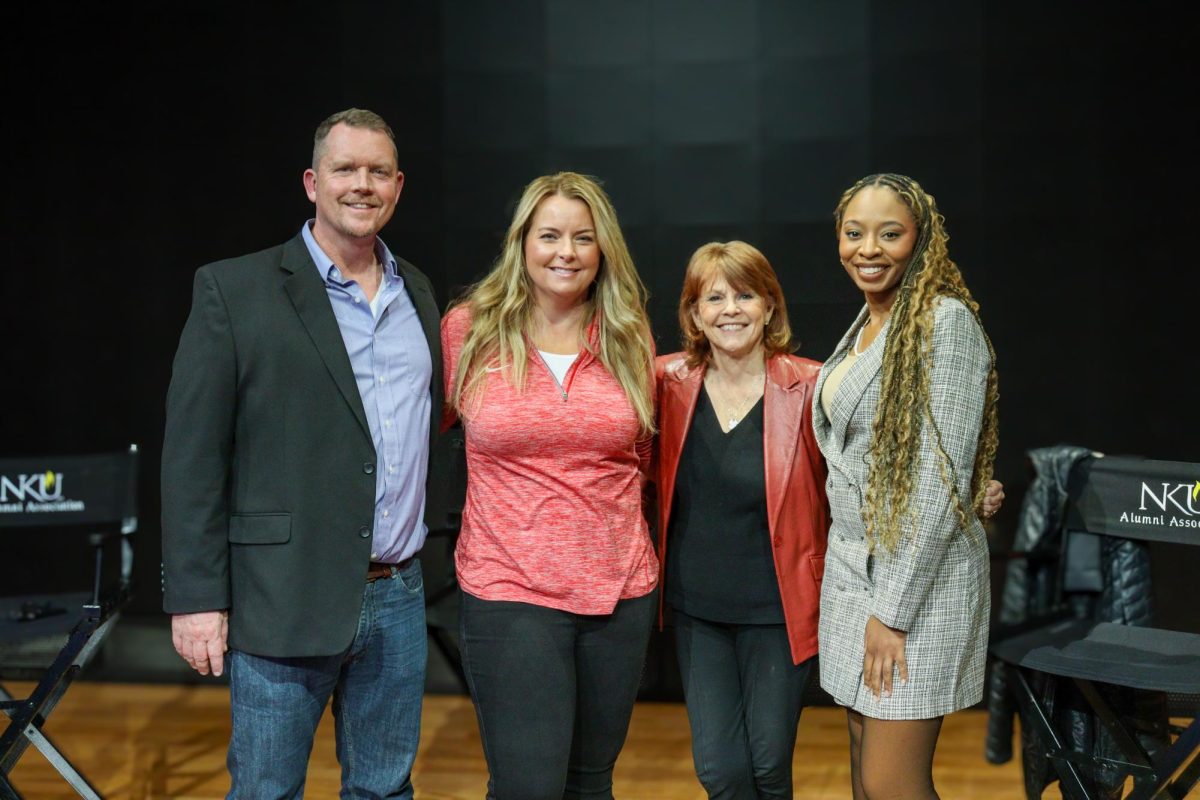 (From left to right) Moderator Wes Akers led questions for Jen Heringer, Betsy Ross, Sierra Newton, Jami Patton, and Teresa Turner on Wednesday.