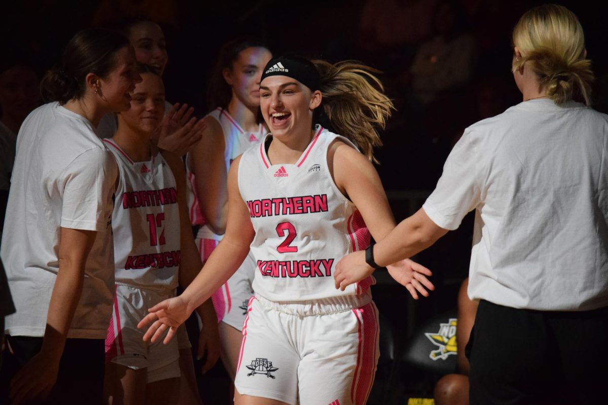 Jaci Jones hyping up teammates as they took on Green Bay Saturday. She put up six points and four assists in the loss.