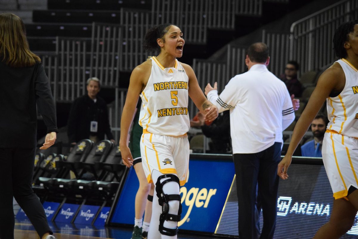 Mya Meredith and NKU celebrate the statement win over CSU.